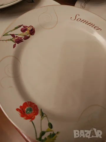 Винтидж керамичен сервиз чинии за торта  5 броя LANDZEIT Fruling Tulipa РЕДКИ, снимка 8 - Чинии - 49508508