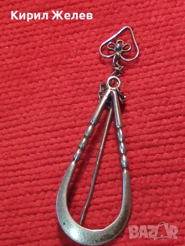 Стара РУСКА СРЕБЪРНА БРОШКА с 3 ПЕЧАТА СРЕБРО 875 СЪРП ЧУК в ПЕТОЛЪЧКА и ДРУГ РЪЧНА ИЗРАБОТКА 49746, снимка 11 - Антикварни и старинни предмети - 49150529