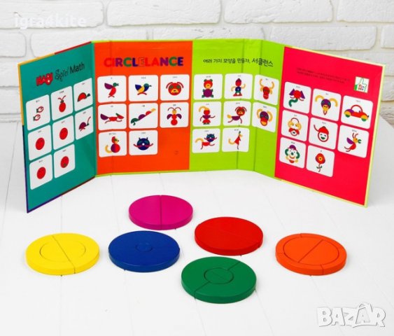 Дървени цветна игра Монтесори Circlelance Habi Spiel Мath Montessori, снимка 4 - Образователни игри - 34878951