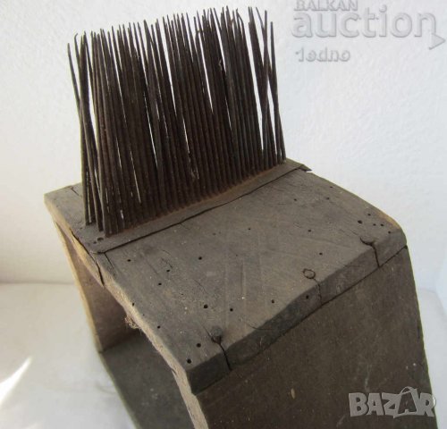 Различни: СТАР битов ДАРАК ЧЕПКАЛО за ВЪЛНА дърво метал, инструмент, мотовилка, мотовилки, битов кът, снимка 3 - Антикварни и старинни предмети - 28877157