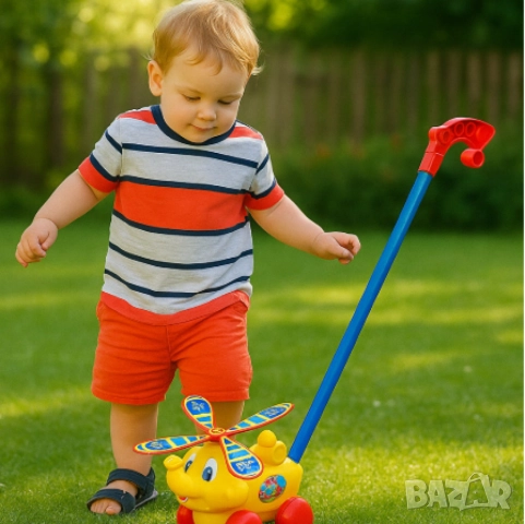 Занимателна и цветна детска играчка за бутане