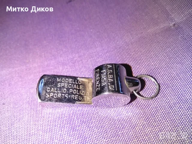 	Маркова италианска полицейска свирка отлична футболна Баллила Ballila с халка за закачване №4, снимка 3 - Футбол - 48884425