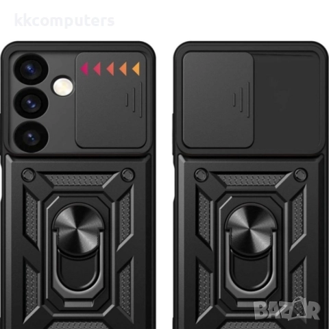 Силиконов твърд кейс bSmart Defender Slide и Протектор  За Samsung Galaxy A17, Черен, снимка 2 - Калъфи, кейсове - 52062122