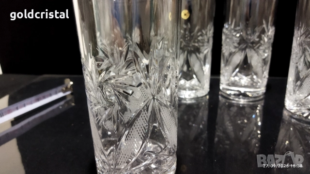 кристални чаши за вода , снимка 4 - Антикварни и старинни предмети - 52011281