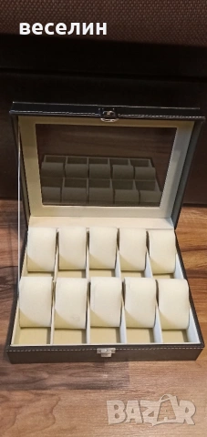 Луксозна кутия за 10 часовника от еко кожа, снимка 4 - Мъжки - 53228525