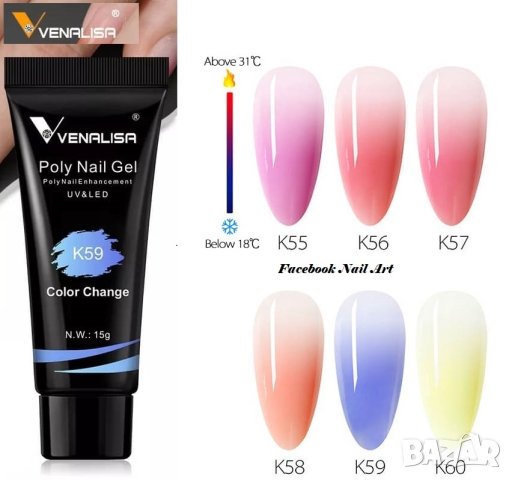 Venalisa PolyGel 15ml полигел телесни цветове, снимка 7 - Продукти за маникюр - 37533732