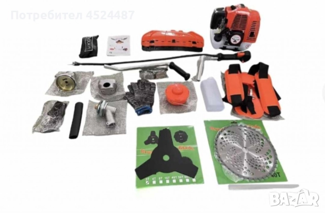 Бензинов тример за косене на трева KraftRoyal 4500W - Професионално косене и Удобство 74 кубика