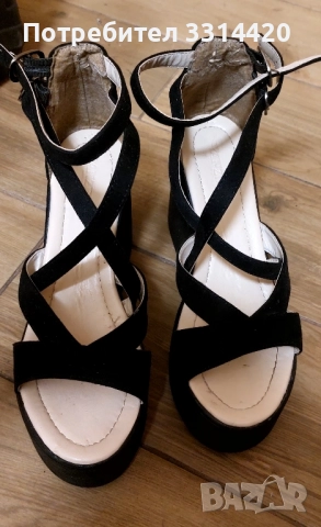 черни сандали на платформа , снимка 6 - Сандали - 52283419
