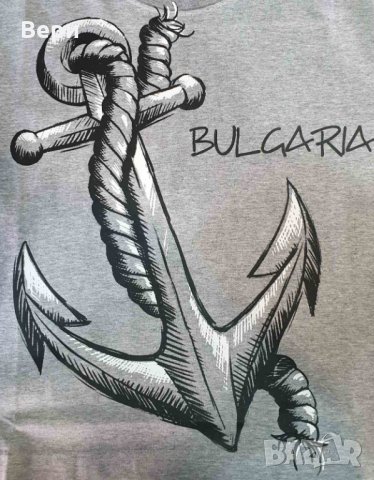 Нова детска сива тениска с трансферен печат Котва, Морска, България, снимка 5 - Детски тениски и потници - 28462491