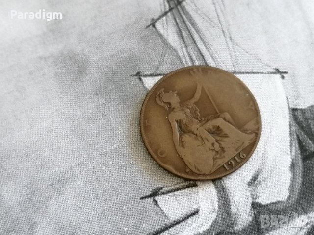 Монета - Великобритания - 1 пени | 1916г., снимка 1 - Нумизматика и бонистика - 28280971