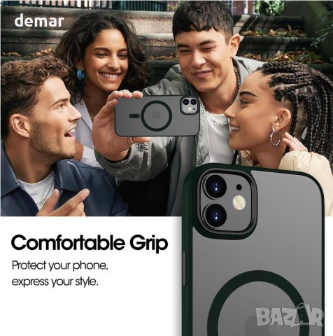 Магнитен калъф WXX за iPhone 12/iPhone 12 Pro, съвместим с MagSafe, 6.1” полупрозрачен зелен, снимка 7 - Калъфи, кейсове - 44104918