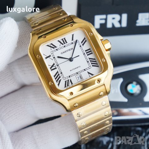 Мъжки часовник Cartier Santos de Cartier Gold с автоматичен механизъм, снимка 1 - Мъжки - 43515507