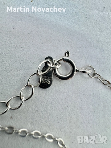 Сребърна гривна с лунен камък , снимка 7 - Гривни - 52883914