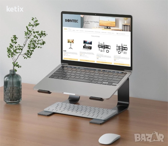 Ергономична метална стойка за лаптоп BONTEC, снимка 3 - Лаптоп аксесоари - 52827877