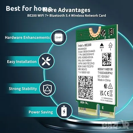 WiFi  безжична карта 7-мо поколение GigaPlus, снимка 3 - Други - 49741365