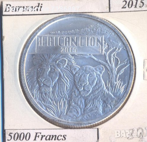 Бурунди 5000 франка 2015 - 1 oz тройунция 999 Silver, снимка 2 - Нумизматика и бонистика - 26736778
