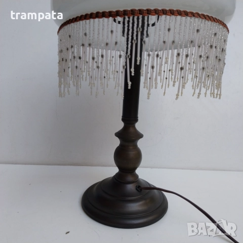 НАЙ ДОБРАТА ОФЕРТА Vintage Настолна Лампа MASSIVE , месинг ,метал, стъкло, маниста., снимка 7 - Настолни лампи - 52867191