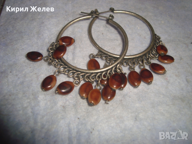 ПОСРЕБРЕНИ ВИНТИДЖ АРТ СТИЛ ОБЕЦИ с ВИСУЛКИ ЕТНОГРАФСКИ МОДЕЛ 74701