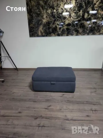 Сива табуретка от плат с функция ракла