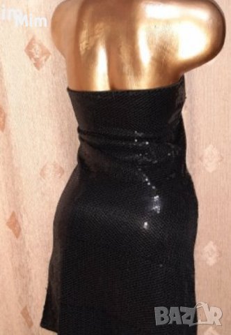 ASOS S Черна рокля с черни пайети , снимка 4 - Рокли - 43316641