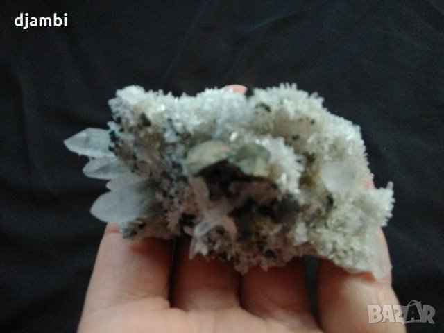 № 86 Кварцова друза с галенит и сфалерит, Кварц, Галенит, Сфалерит,, снимка 8 - Други - 27558075