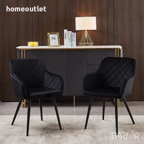 Трапезни столове – комплект от 2бр CLIPOP C-U-DC-0016GY, снимка 3 - Столове - 49006618