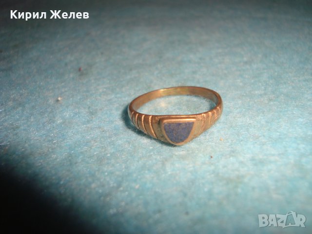 СТАР БРОНЗОВ СКЪПОЦЕНЕН ПРЪСТЕН с ЛАПИС ЛАЗУЛИ РЪЧНА МАЙСТОРСКА АРТ ДЕКО ИЗРАБОТКА 7449, снимка 13 - Антикварни и старинни предмети - 34840483