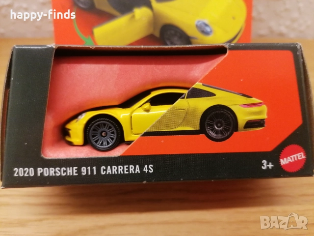 Matchbox Moving Parts – 2020 Porsche 911 Carrera 4S (жълто) – ново/запечатано, снимка 2 - Колекции - 52889631