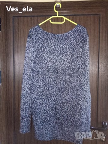 дълга зимна туника плетиво с удължен гръб и странични цепки, снимка 3 - Блузи с дълъг ръкав и пуловери - 27813006