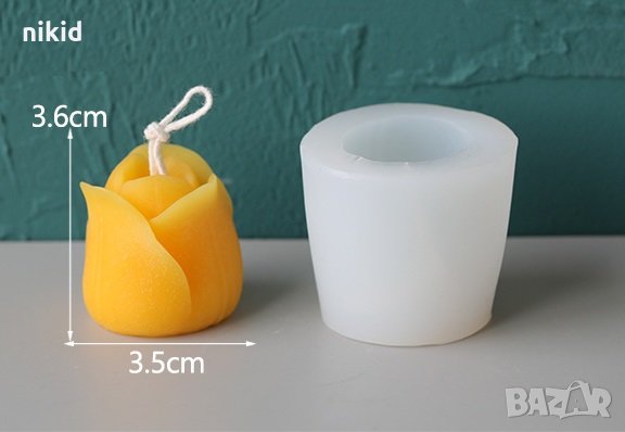 3d отворено Лале силиконов молд форма декорация украса фондан торта шоколад бонбон гипс смола, снимка 3 - Форми - 32424273