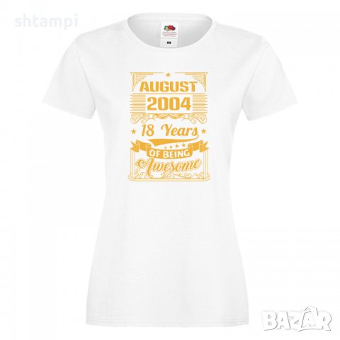 Дамска Тениска APRIL 2002 20 YEARS BEING AWESOME Подарък,Ианенада,Празмик , снимка 5 - Тениски - 37080311