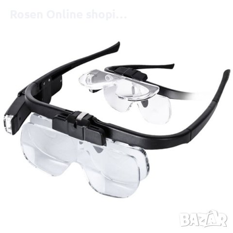 Лупа за глава с лед осветление очила за четене,шиене,бродиране,плетене,бижута и др., снимка 2 - Друга електроника - 36657415