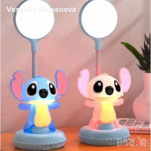Настолна LED 3D лампа Stitch & Angel