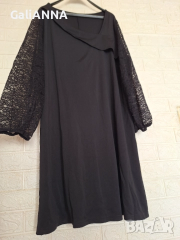 НОВА СТРАХОТНА РОКЛЯ РЪКАВИ ДАНТЕЛА 3XL-4XL, снимка 3 - Рокли - 51637458
