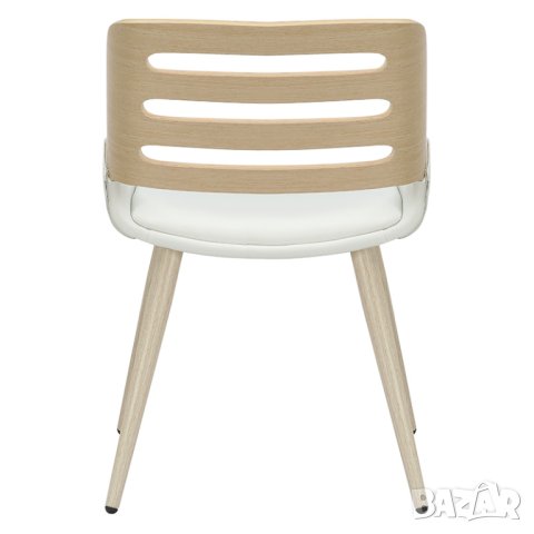 Стол Brody еко кожа бял - дървени крака, снимка 2 - Столове - 43281290