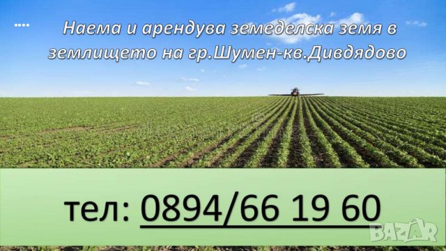 Наема,арендува земеделски земи кв.Дивдвдово.