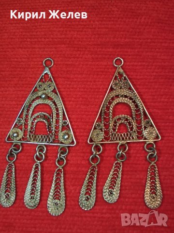 ПРЕКРАСНИ СТАРИННИ ВЪЗРОЖДЕНСКИ ОБЕЦИ ФИЛИГРАННО СРЕБРО ВИСОКА ПРОБА МАЙСТОРСКА РЪЧНА РАБОТА 40597