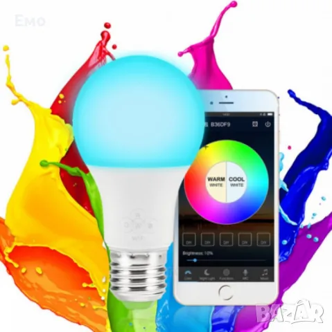 Интелигентна WiFi,smart , LED Крушка, с достъп за управление. Гаранция 12 Месеца , снимка 2 - Лед осветление - 48046755