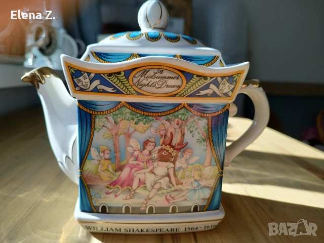 Чайник Sadler Шекспир и Сън в лятна нощ винтидж, снимка 4 - Колекции - 52411677