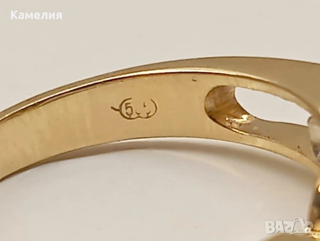 Златен пръстен с брилианти. , снимка 13 - Пръстени - 53532770