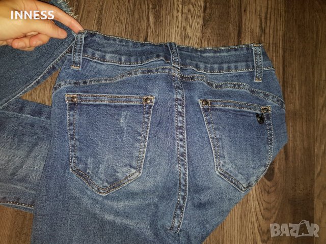 Тъмносини изчистени Дънки, снимка 4 - Дънки - 27324079