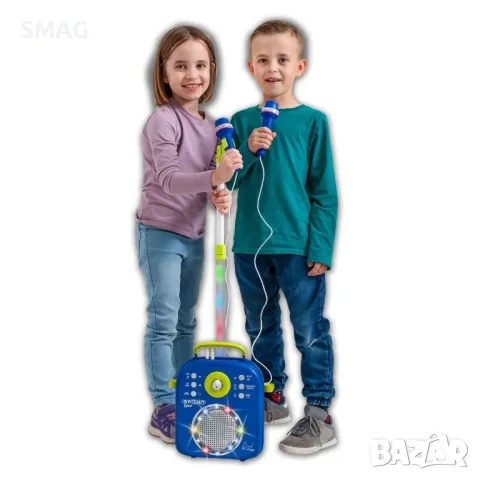 Микрофони за караоке със стойка за звук и светлина S_1244091, снимка 3 - Музикални играчки - 48617590