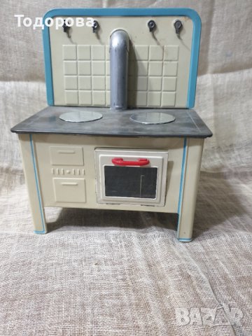 Старинна метална играчка- готварска печка, снимка 3 - Антикварни и старинни предмети - 39089025