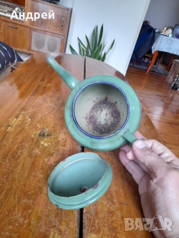 Стар емайлиран чайник #45, снимка 6 - Антикварни и старинни предмети - 43119579