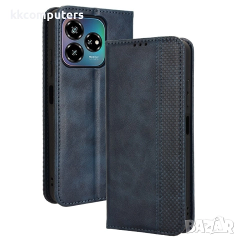 ZTE Axon 60 Lite / Blade V60 Vita Retro Magnetic Wallet Калъф и Протектор