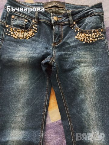 Дамско дънки с мъниста, снимка 3 - Дънки - 42937484