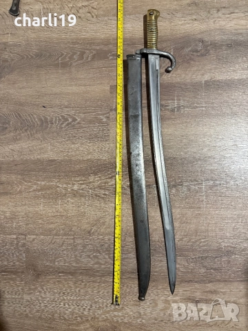 Френски щик ШАСПО 1868 г, снимка 2 - Антикварни и старинни предмети - 52641118