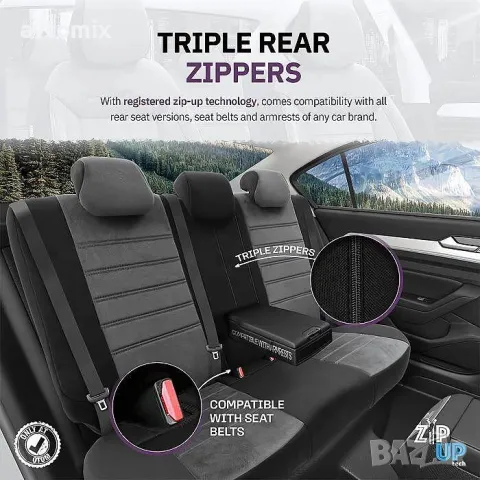 Тапицерия OTOM за седалки Комфортлайн CMF206 Черно/Сиво, снимка 6 - Аксесоари и консумативи - 49929803