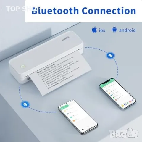 Нов JADENS Безжичен Термопринтер A4 - Съвместим с iOS, Android и Лаптоп, снимка 4 - Друга електроника - 49217042