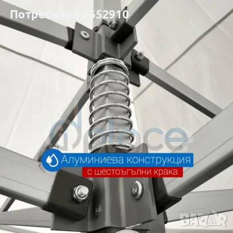 Сгъваеми шатри 3×3м ЛУКС и СУПЕРЛУКС! Метална конструкция, гумирано платнище.ТОП цена 219лв/111,97€, снимка 11 - Градински мебели, декорация  - 36731857